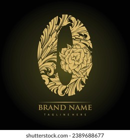 Número de monograma clásico cero ilustraciones vectoriales de arte para el logotipo de tu trabajo, camiseta de mercancía, pegatinas y diseños de etiquetas, afiche, tarjetas de felicitación compañía o marcas comerciales de publicidad