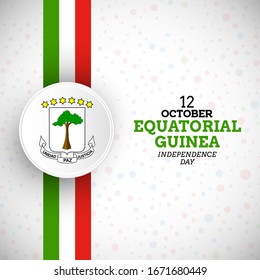 Clásica ilustración del Día de la Independencia de Guinea Ecuatorial con el único fondo vectorial de la bandera de Guinea Ecuatorial.