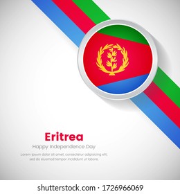 Classic Eritrea national flag on circle. Independence day of Eritrea country with classic background