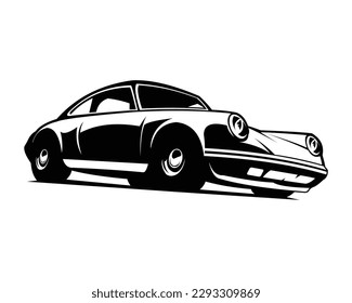 classic european car silhouette vector design. isolated white background view from side. Best for car industry, logo, badge, emblem, icon, sticker design. available in eps 10.