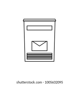 Classic European mailbox or letterbox for receive mail and letters single icon