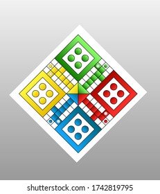 Classic family board game, Vector ludo board family game