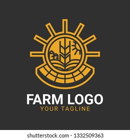 A classic farm or ranch badge logo. Suitable for any farm, ranch, agriculture-related company