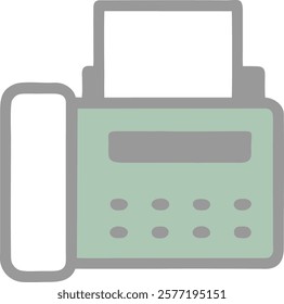 Classic Fax Machine Icon Representing Communication and Technology, Perfect for Business Concepts Design