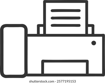 Classic Fax Machine Icon Representing Communication and Technology, Perfect for Business Concepts Design