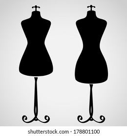 Classic female mannequin silhouette set