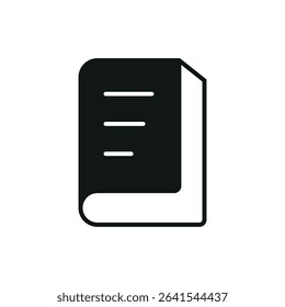 Classic filled book icon for libraries, school designs, and study-related tools.