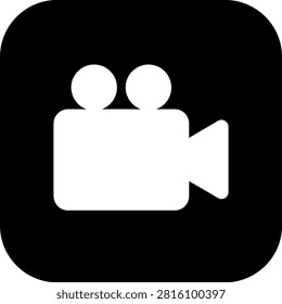 Classic film camera icon representing production and media with movie camera production interface technology recording