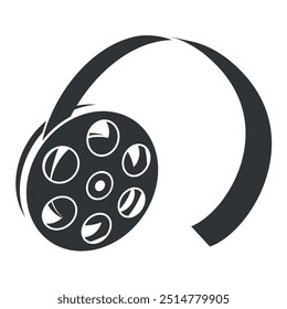 A classic film strip icon isolated on a white background highlights the timeless nature of cinema, evoking nostalgia and respect for the history of film.