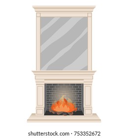 Classic fireplace with mirror