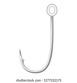 Classic fish hook icon. Realistic illustration of classic fish hook vector icon for web design