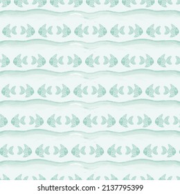 Classic Fish Illustration Collection Seamless Patterns for Wallpaper, Fabric Prints, Homeware Textile, Wrapping Paper Backgrounds and more 