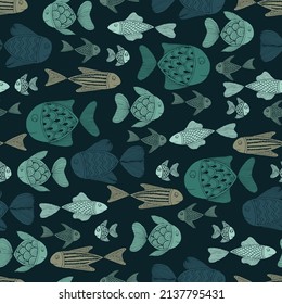 Classic Fish Illustration Collection Seamless Patterns for Wallpaper, Fabric Prints, Homeware Textile, Wrapping Paper Backgrounds and more 