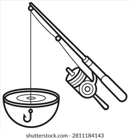 Classic fishing rod and bobber setup for freshwater angling