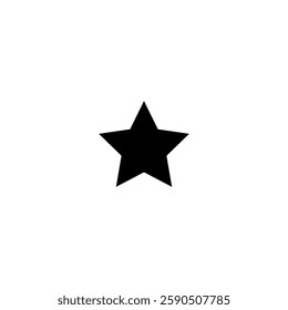 Classic five point black star icon, perfect for various design uses.