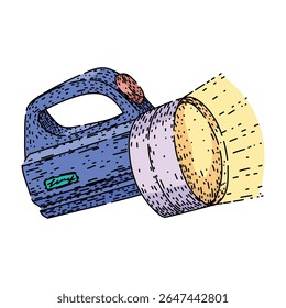 lanterna clássica desenhada à mão. lanterna antiquada, lâmpada incandescente, bateria metal clássico lanterna vetor esboço.