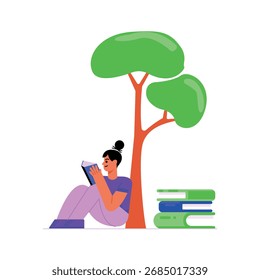 Ícone de estilo plano clássico do estudo ao ar livre