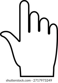 Icono de Vector plano clásico de un puntero de cursor de mano. Ideal para representar la navegación por Sitio web, el clic del mouse, la interacción digital, el diseño de la interfaz de usuario (UI) y los Botones de llamada a la acción.
