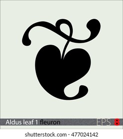 Classic fleuron of the Venetian typographer, Aldus Manutius, in the Renaissance period.  Suitable for any decorative purpose.