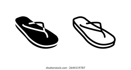 Classic flip flop sandal icon for summer, beach vacations, and relaxation. Perfect for travel and leisure themes.