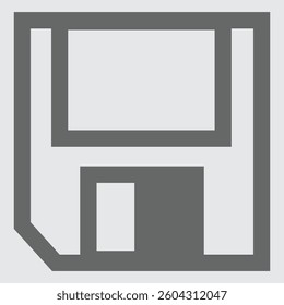 Classic floppy disk icon representing data storage, retro technology, and nostalgia.