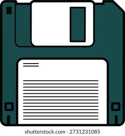 Classic Floppy Disk Storage Icon for Retro Data Technology