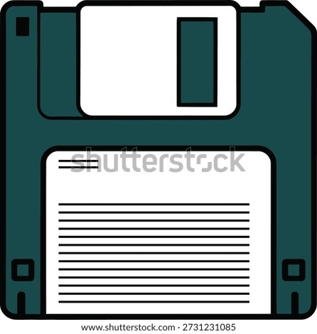Classic Floppy Disk Storage Icon for Retro Data Technology