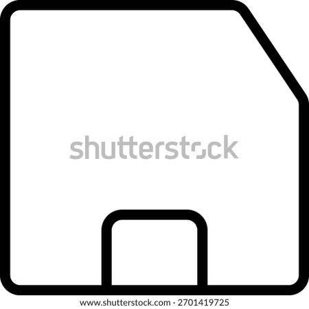 a classic floppy disk storage outline icon