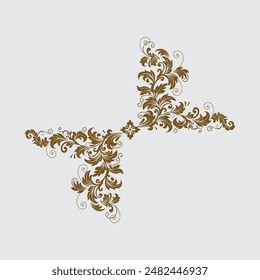 Classic floral elements in white borad