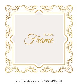 Classic floral frame decorative background. - Vector.