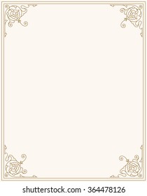 Classic Floral Frame. Elegance Background with Text input area in a center.