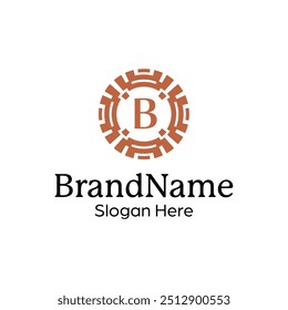 Modelo clássico de Insígnia floral para marcas intemporais