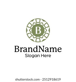 Modelo clássico de Insígnia floral para marcas intemporais