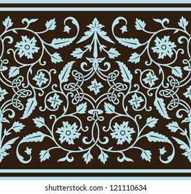 Classic Floral Seamless Border.