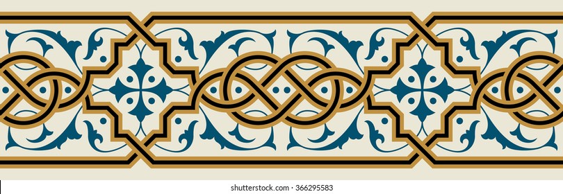 Classic Floral Seamless Border