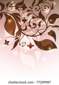 Classic floral shining vertical background.