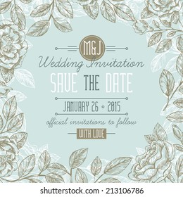 Classic Floral Wedding Invitation