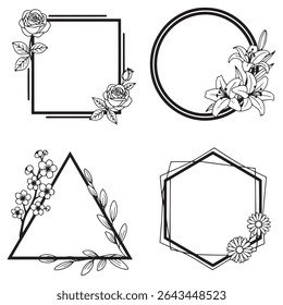 Classic Flourish Vintage Decorative Floral Frames Vector Collection
