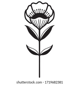 classic flower graphic design vector illustration, art sketch sketch, logo, badge, icon, hand draw black, use in print on t-shirts