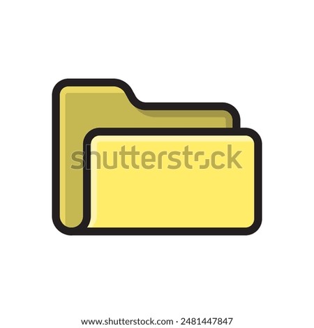 A classic folder icon, perfect for organizing and securing digital documents in a sleek and accessible manner.