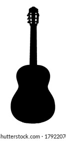 classic folk guitar vector illustration