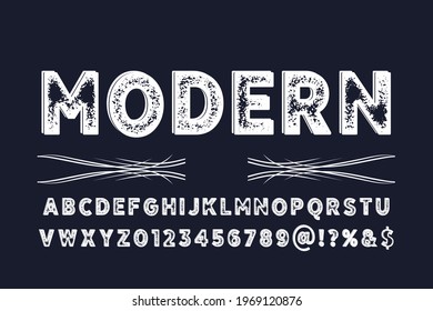classic font, typeface design, white and blue vector background