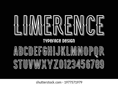 classic font, typeface design, white and black vector background