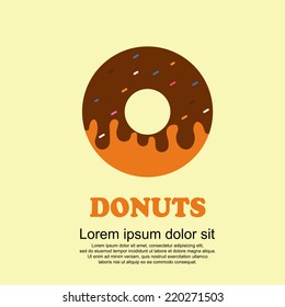 Classic food cartoon set,Big Donuts