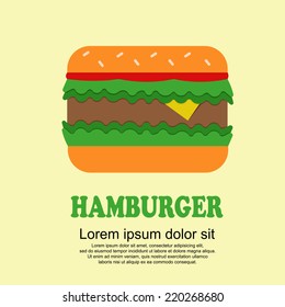 Classic food cartoon set,Big hamburger