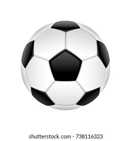 Classic football ball isolated on white background. Vector illustration