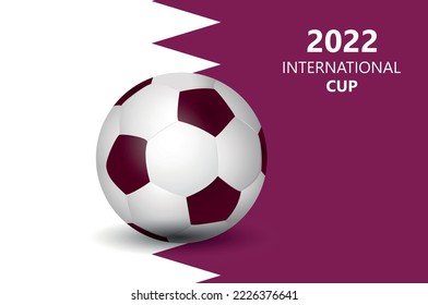 Classic football match on QATAR flag background