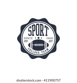 Classic Football Team  Black And White Vintage Design Isolated On White Background Vector Print