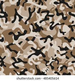 Classic Forest Leaf Camouflage seamless patterns. Vector Illustration.