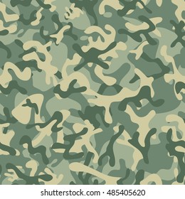 Classic Forest Leaf Camouflage seamless patterns. Vector Illustration.